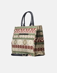 Εικόνα από Υφασμάτινη τσάντα χειρός με boho σχέδια Μπεζ
