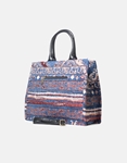Εικόνα από Υφασμάτινη τσάντα χειρός με boho σχέδια Μπλε