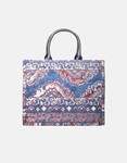 Εικόνα από Υφασμάτινη τσάντα χειρός με boho σχέδια Μπλε