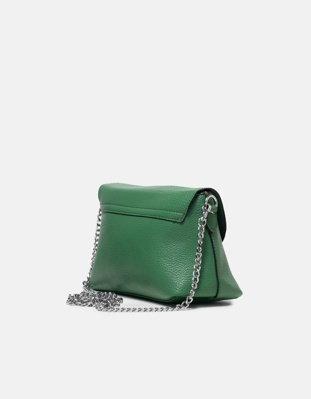 Εικόνα από Μονόχρωμη τσάντα ώμου με μεταλλική αλυσίδα Πράσινο