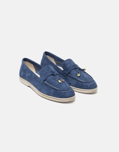 Εικόνα της Flat loafers με διακοσμητικά στοιχεία Μπλε