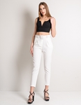 Εικόνα από Μονόχρωμο crop top με ραντάκι και V cut Μαύρο