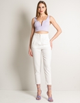 Εικόνα από Μονόχρωμο crop top με ραντάκι και V cut Λιλά