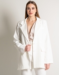 Εικόνα από Μονόχρωμο basic Oversized σακάκι με κουμπιά Λευκό