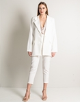 Εικόνα από Μονόχρωμο basic Oversized σακάκι με κουμπιά Λευκό