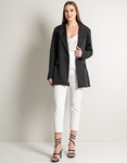Εικόνα από Μονόχρωμο basic Oversized σακάκι με κουμπιά Μαύρο