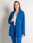 Εικόνα από Μονόχρωμο basic Oversized σακάκι με κουμπιά Μπλε