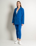 Εικόνα από Μονόχρωμο basic Oversized σακάκι με κουμπιά Μπλε