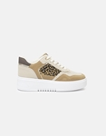 Εικόνα από Suede sneakers με print και διπλή σόλα Πούρο
