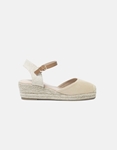 Εικόνα από Open heel suede εσπαντρίγιες με μπαρέτα Μπεζ