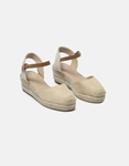 Εικόνα από Open heel suede εσπαντρίγιες με μπαρέτα Μπεζ