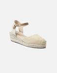 Εικόνα από Open heel suede εσπαντρίγιες με μπαρέτα Μπεζ