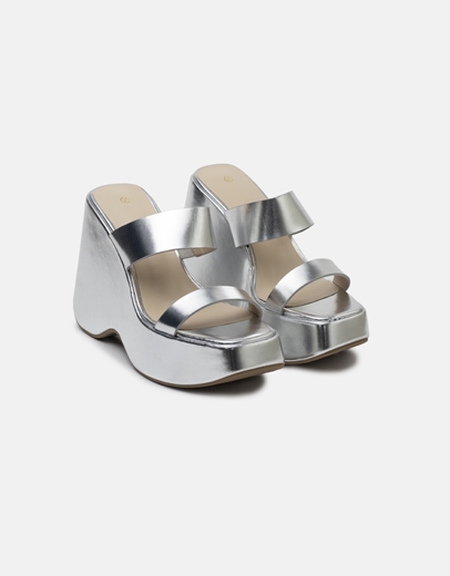 Εικόνα της Μονόχρωμες μεταλλιζέ πλατφόρμες με διπλή φάσα Ασημί