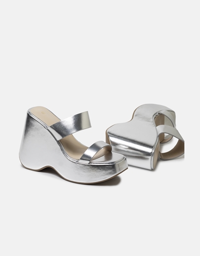 Εικόνα της Μονόχρωμες μεταλλιζέ πλατφόρμες με διπλή φάσα Ασημί