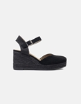 Εικόνα από Suede εσπαντρίγιες με μπαρέτα open heel Μαύρο