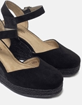 Εικόνα από Suede εσπαντρίγιες με μπαρέτα open heel Μαύρο