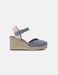 Εικόνα από Suede εσπαντρίγιες με μπαρέτα open heel Μπλε