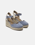 Εικόνα από Suede εσπαντρίγιες με μπαρέτα open heel Μπλε
