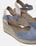 Εικόνα από Suede εσπαντρίγιες με μπαρέτα open heel Μπλε