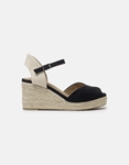 Εικόνα από Peep toe suede εσπαντρίγιες open heel Μαύρο