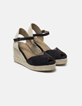Εικόνα από Peep toe suede εσπαντρίγιες open heel Μαύρο