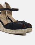 Εικόνα από Peep toe suede εσπαντρίγιες open heel Μαύρο