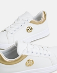 Εικόνα από Basic sneakers με μεταλλικές λεπτομέρειες Λευκό/Χρυσό