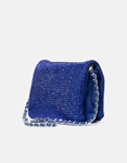 Εικόνα από Υφασμάτινη τσάντα ώμου διακοσμημένη με strass Μπλε