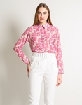 Εικόνα από Πουκάμισο με boho pattern και κρυφά κουμπιά Μπεζ