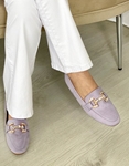Εικόνα από Loafers suede με πετράδια στην αγκράφα Λιλά