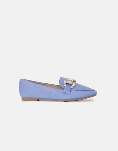 Εικόνα της Loafers suede με πετράδια στην αγκράφα Σιέλ