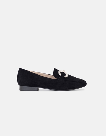 Εικόνα της Loafers με αγκράφα διακοσμημένη με πετράδια Μαύρο