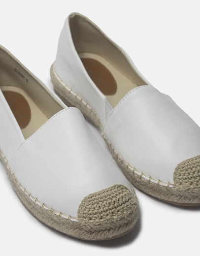 Εικόνα της Flat μονόχρωμες εσπαντρίγιες σε απλή γραμμή Λευκό