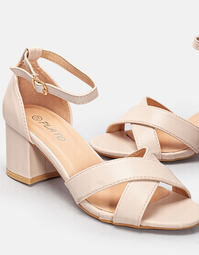 Εικόνα της Γυναικεία πέδιλα με χιαστί φάσα Nude