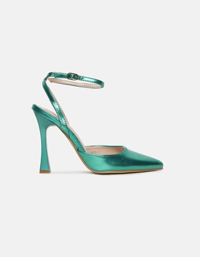 Εικόνα της Μυτερές open heel γόβες Πράσινο