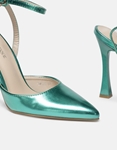 Εικόνα από Γυναικείες μυτερές open heel γόβες Πράσινο