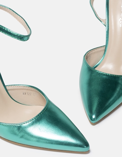 Εικόνα της Μυτερές open heel γόβες Πράσινο