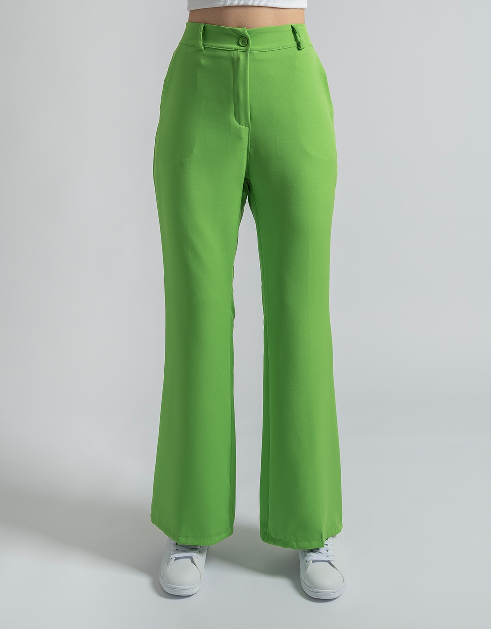 Εικόνα από Σετ μονόχρωμο σακάκι και flared παντελόνι Πράσινο