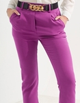 Εικόνα από Υφασμάτινο παντελόνι με ρεβέρ και ελαστική ζώνη Φούξια