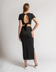 Εικόνα από Σετ μονόχρωμη φούστα με σκίσιμο και crop top Μαύρο
