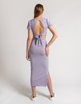 Εικόνα από Σετ μονόχρωμη φούστα με σκίσιμο και crop top Λιλά