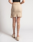 Εικόνα από Μονόχρωμη mini φούστα με σκίσιμο στο πλάι Μπεζ