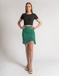 Εικόνα από Μονόχρωμη mini φούστα με σκίσιμο στο πλάι Πράσινο