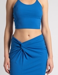 Εικόνα από Σετ ριπ midi φούστα με σκίσμο και crop top Μπλε