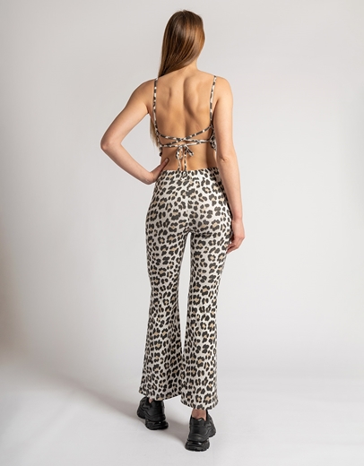 Εικόνα της Σετ ρούχων με crop top και flared παντελόνι Λεοπάρ