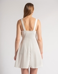 Εικόνα από Μονόχρωμο mini φόρεμα εβαζέ με φερμουάρ Λευκό