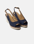 Εικόνα από Open heel υφασμάτινες εσπαντρίγιες peep toe Navy