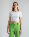 Εικόνα από Ριπ crop top με χιαστί σχέδιο στην πλάτη Λευκό