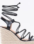 Εικόνα από Open heel πλατφόρμες με κορδόνια Μαύρο