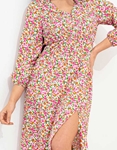 Εικόνα από Midi floral φόρεμα με σκίσιμο Ροζ